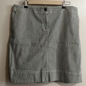 Olive green pin-striped skirt
